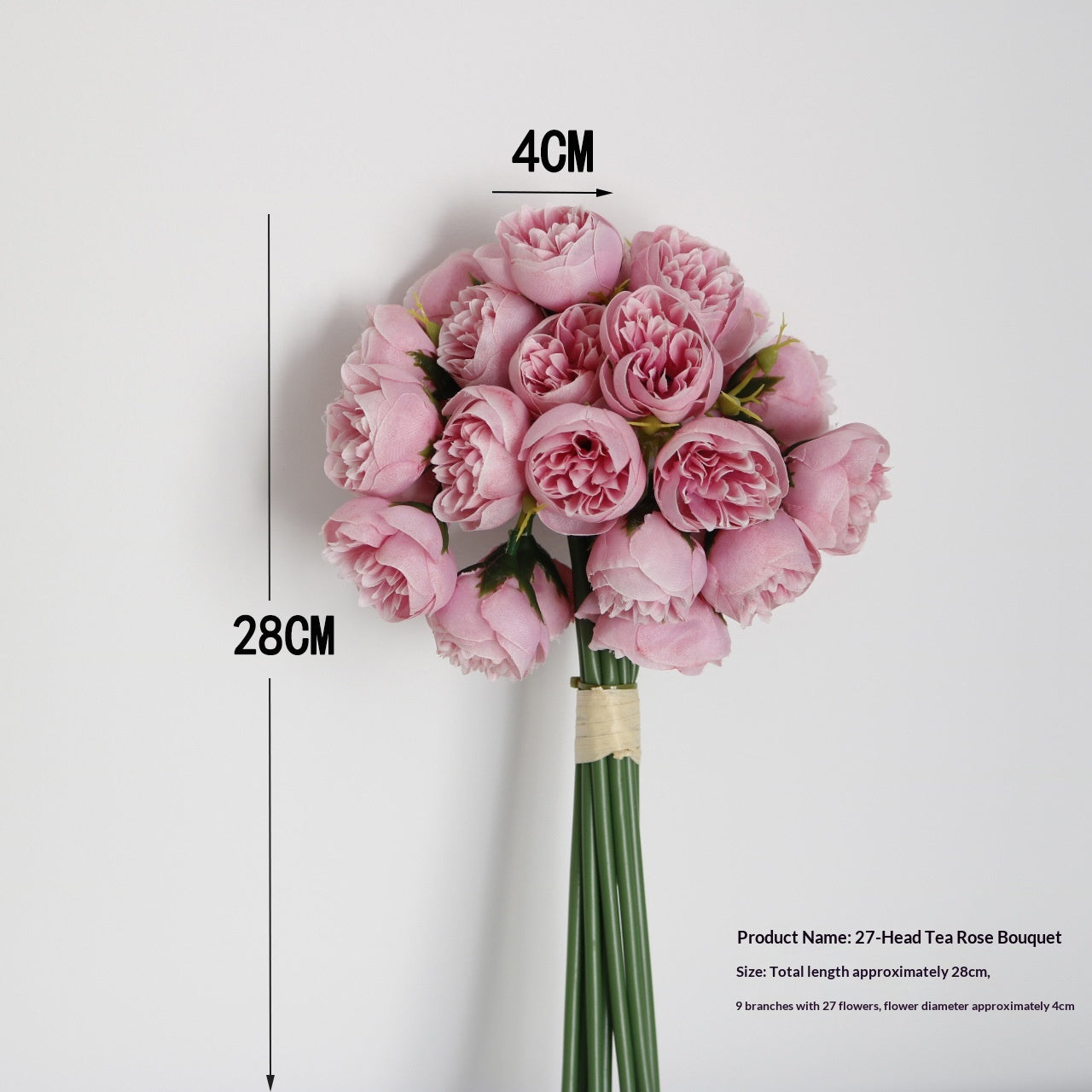 Simulation 27-head Tea Rose Bouquet Peony- Bouquet Artificial Flowers