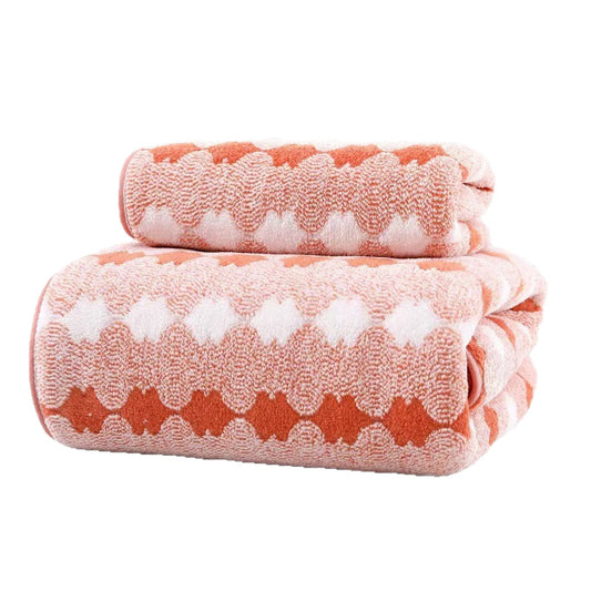 Wide Stripe Dark Stripe Coral Velvet Printing Towels Suit