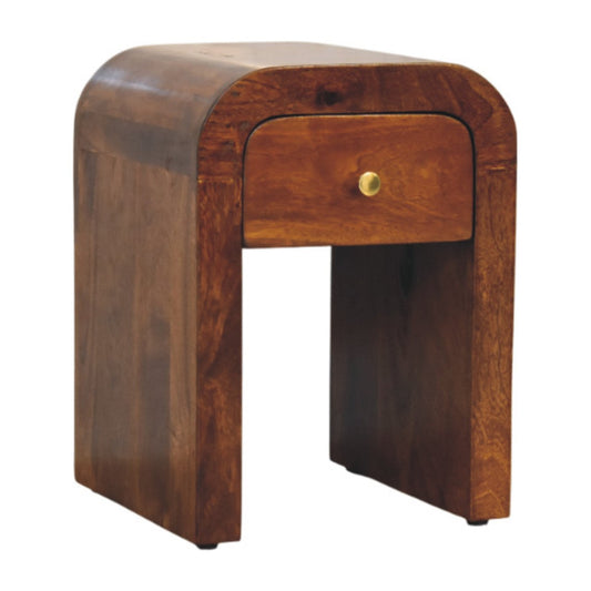 Mini Darcy Chestnut Nightstand-Curved Edges