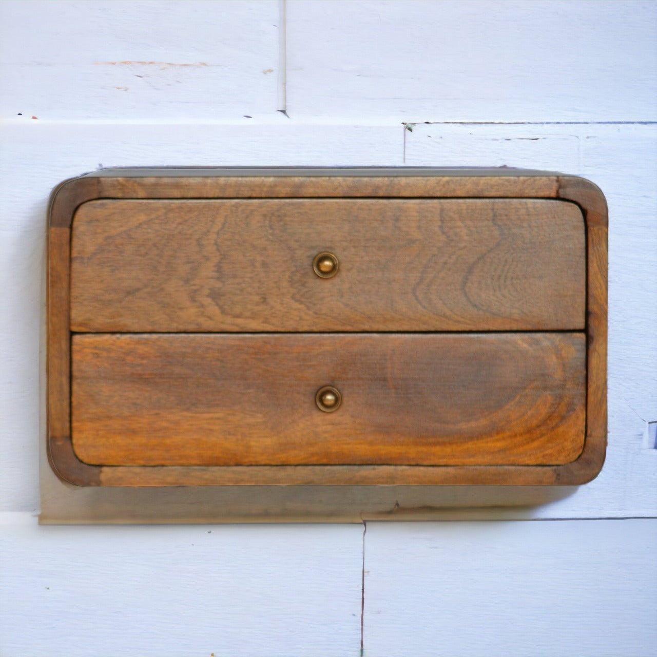 Floating Curved Chestnut Nightstand