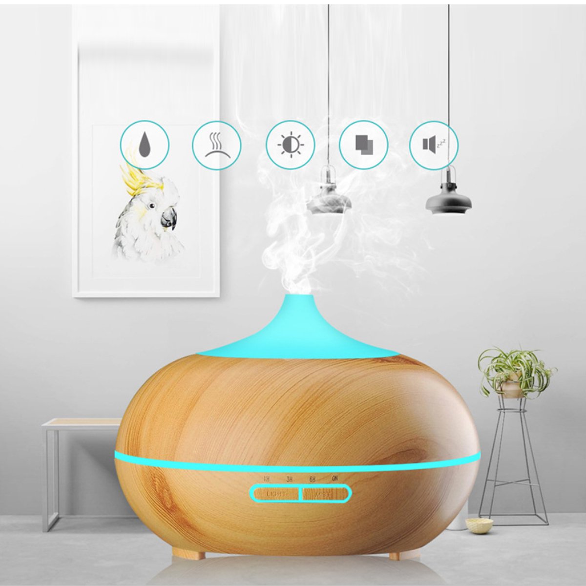 Mistyrious Essential Oil Humidifier | Natural Oak Aroma Diffuser