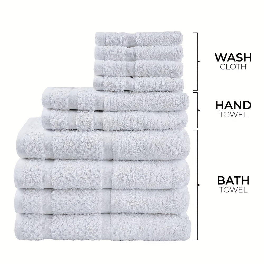 10-piece Absorbent Cotton Bath Set