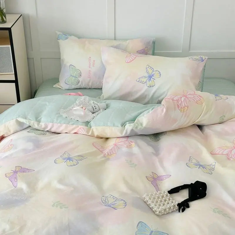 Pink Floral Bedding Set – Soft Duvet Cover, Bed Sheet & Pillowcases