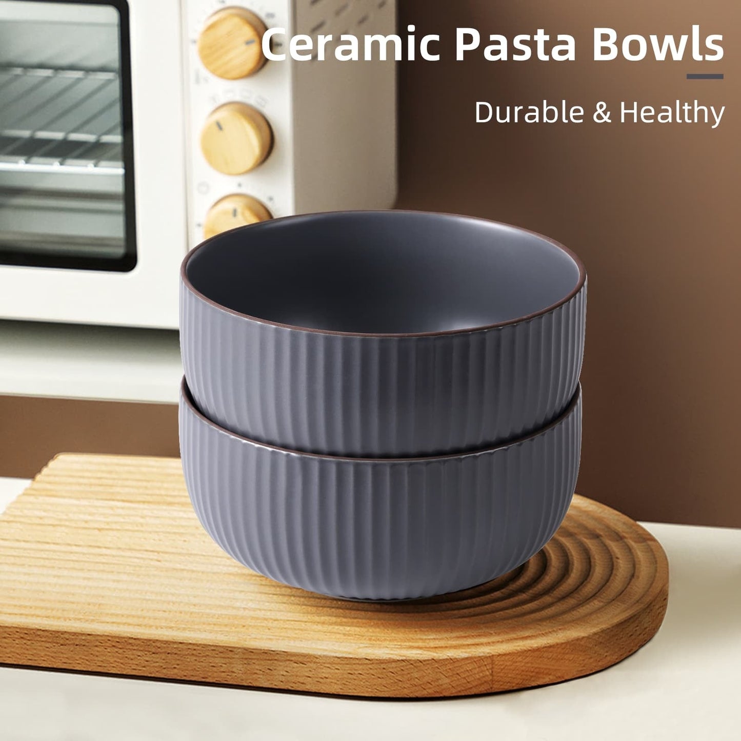 Ceramic Bowls For Kitchen, 46oz Bowl Set Of 4 For Cereal, Salad, Pasta
