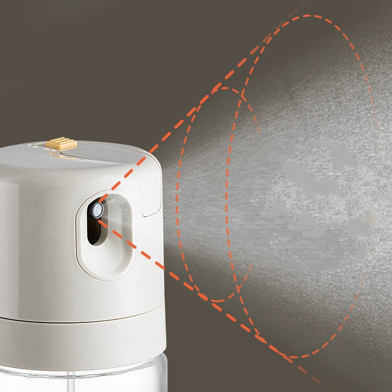 White humidifier with mist projection on a dark background