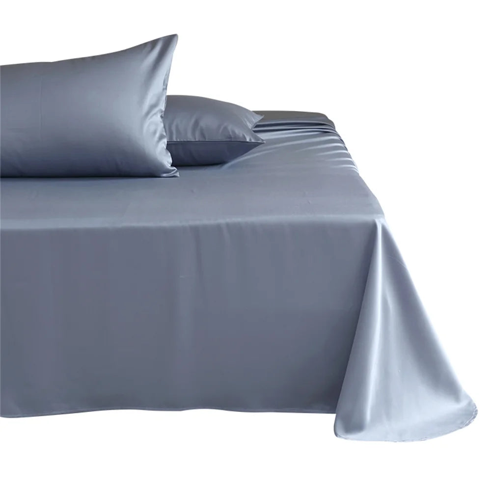 Gray satin sheet set on a white background