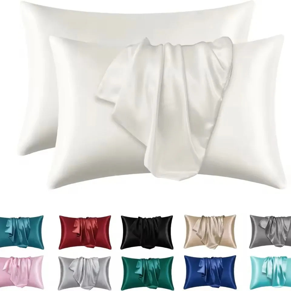 2pcs Satin Silk Pillowcase Set – Soft Luxury Pillow Covers