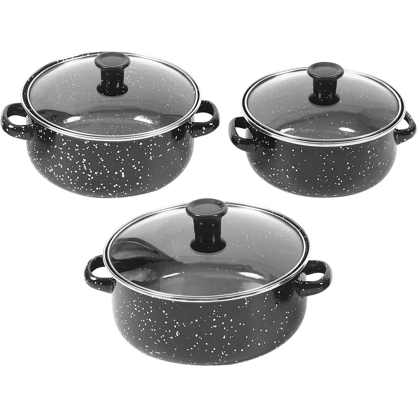 Enamel Soup Pot Set – Multi-Size Stockpots with Lid and Handles