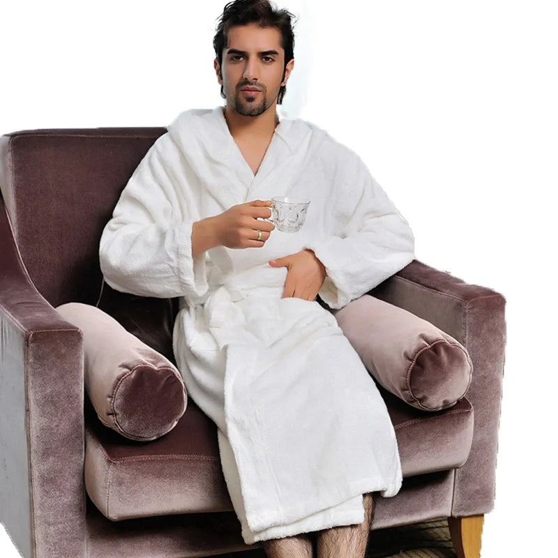 Men’s Hooded Cotton Bathrobe