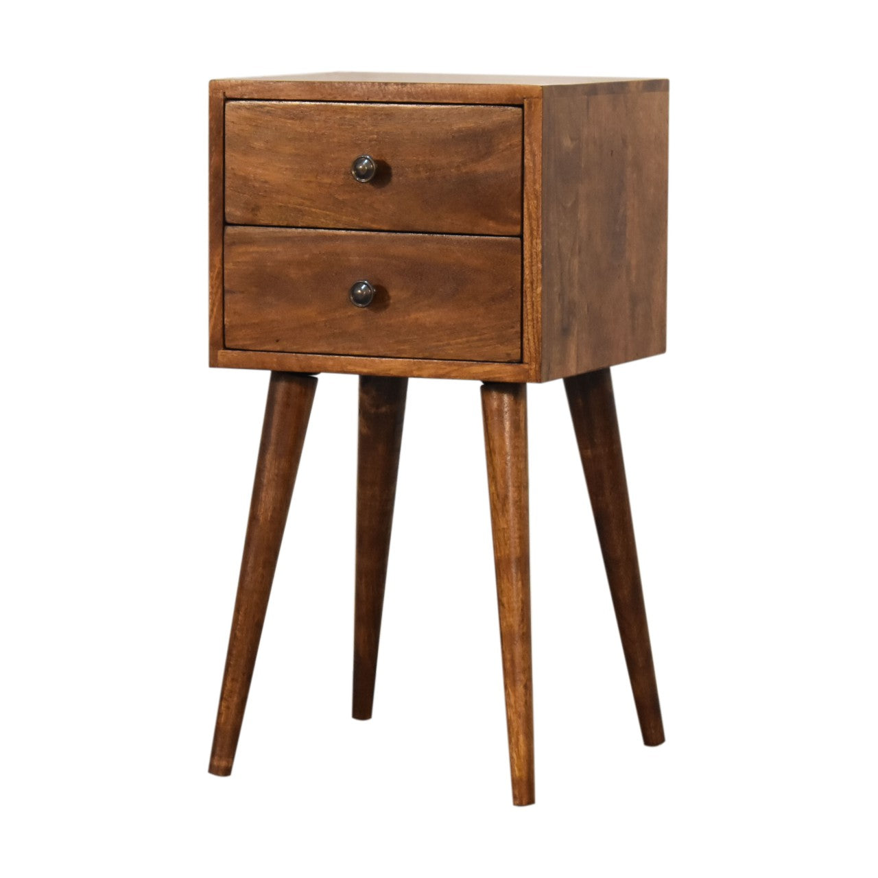 Mini 2 Drawer Chestnut Nightstand