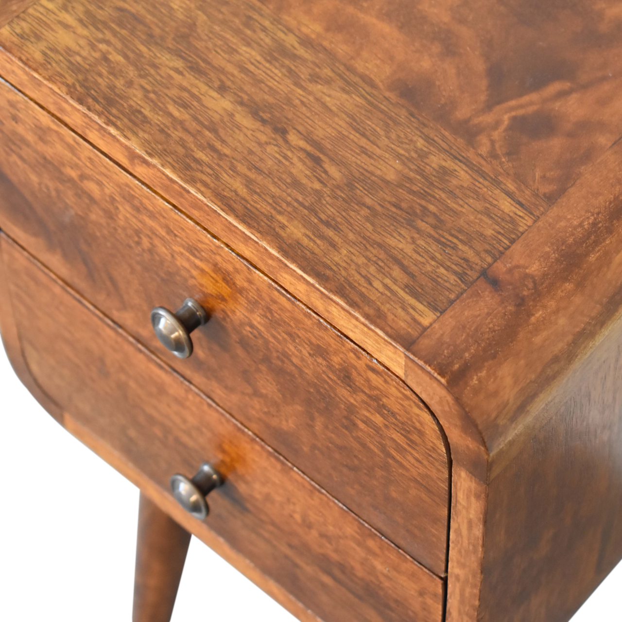Mini Chestnut Curved Nightstand