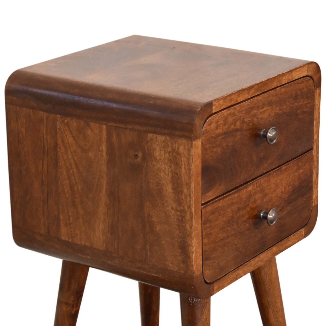 Mini Chestnut Curved Nightstand