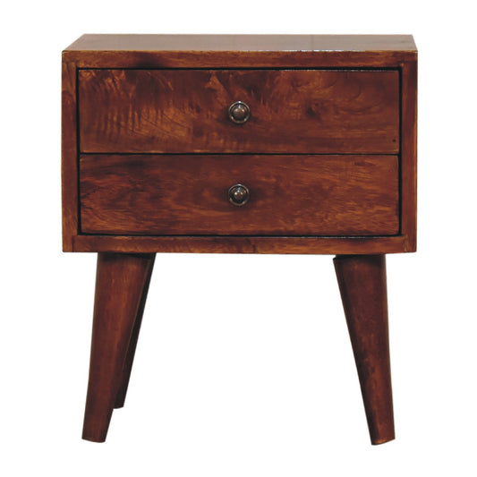Mini Chestnut Modern Nightstand front view