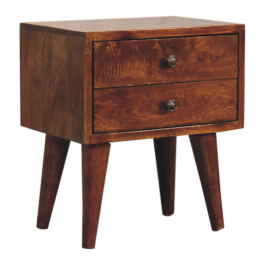 Mini Chestnut Modern Nightstand front view