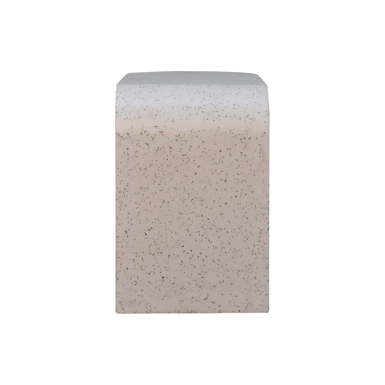 Serenity Terrazzo Coffee Table with handcrafted stone surface and minimalist base-side view