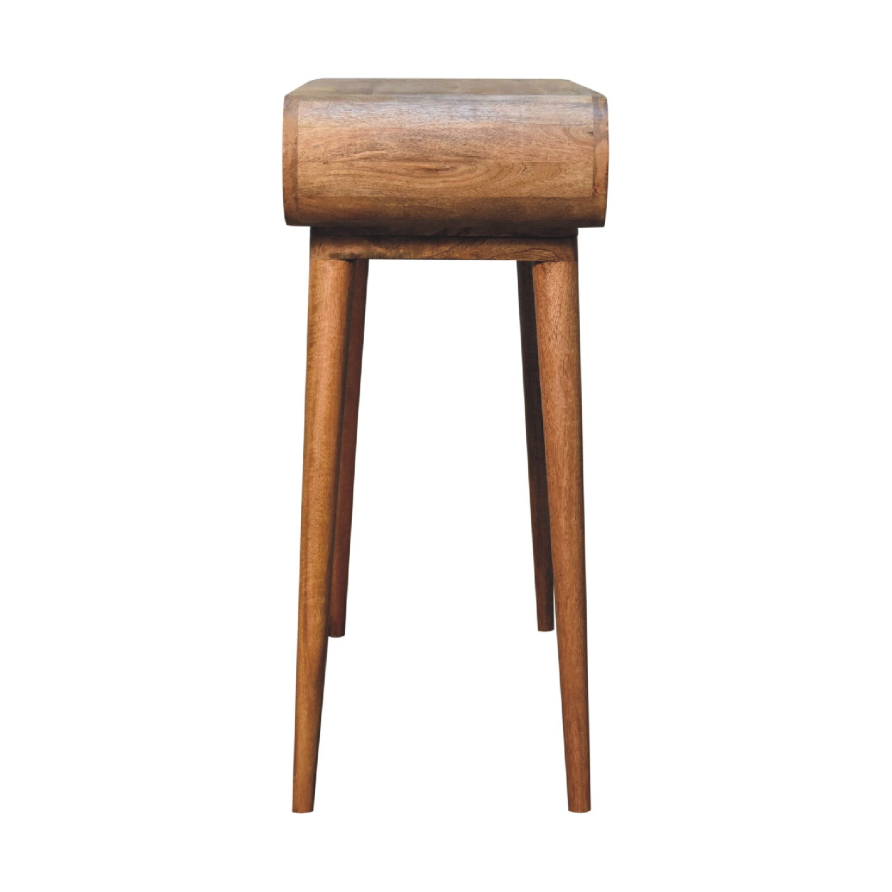 Amaya Chestnut Nordic Style Console Table front view