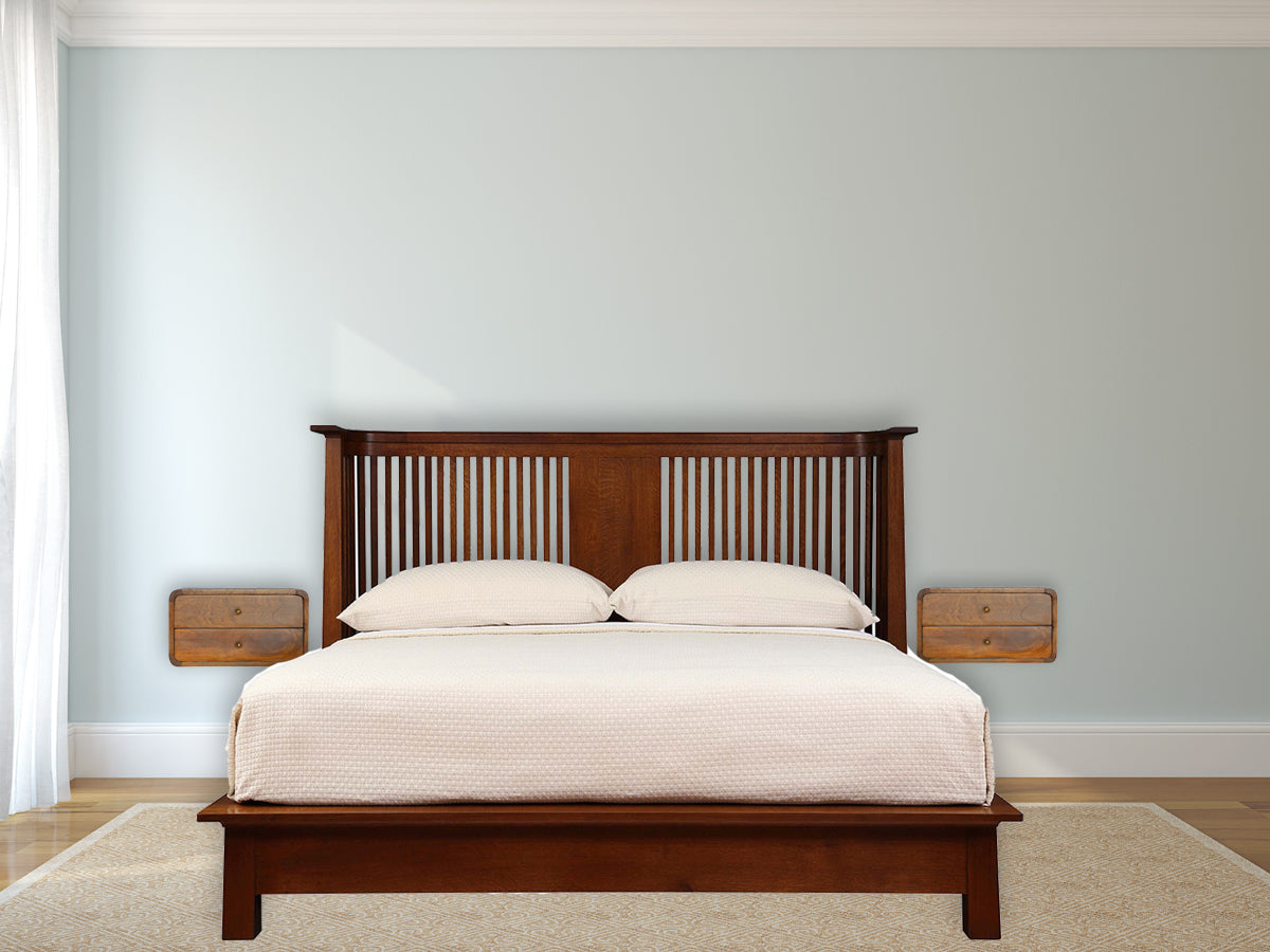 Floating Curved Chestnut Nightstand