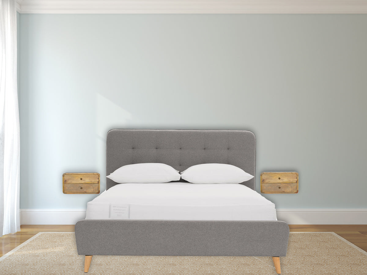 Oak-ish 2 Drawer Floating Nightstand