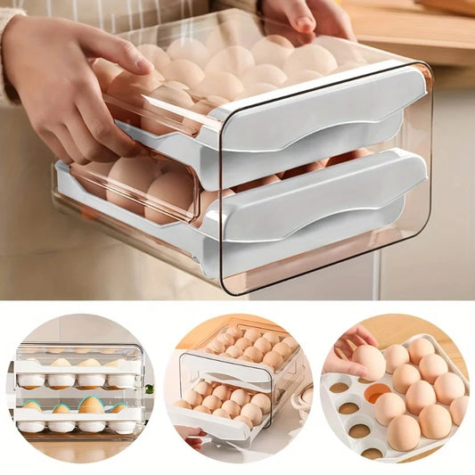 Egg holder with eggs, showing different angles of use.