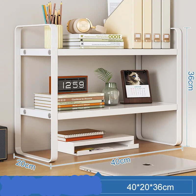 Desktop Iron Art Storage Shelf | Table Bookcase & Organizer