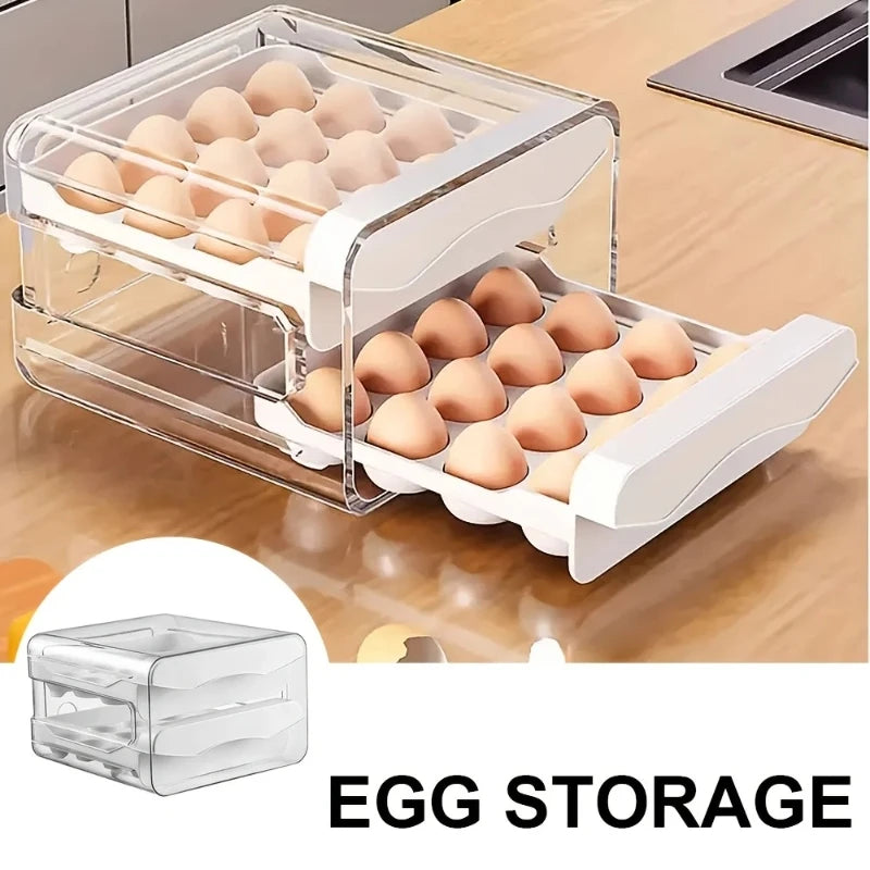 Clear Stackable Plastic Storage Container with 2 Drawers Airtight