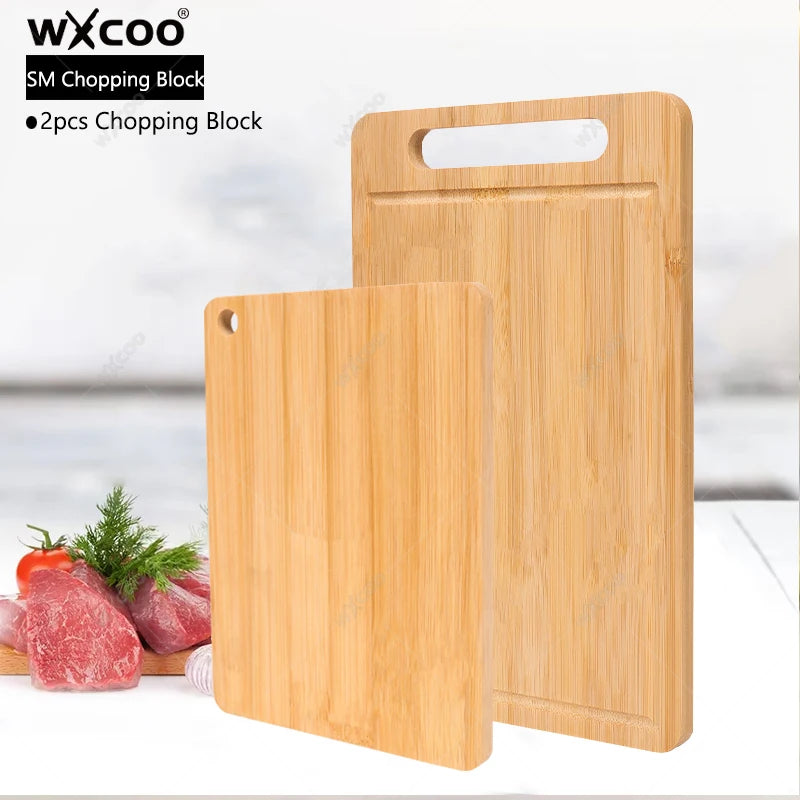 Double-Sided Wooden Chopping Board – Bamboo Kitchen Cutting Board