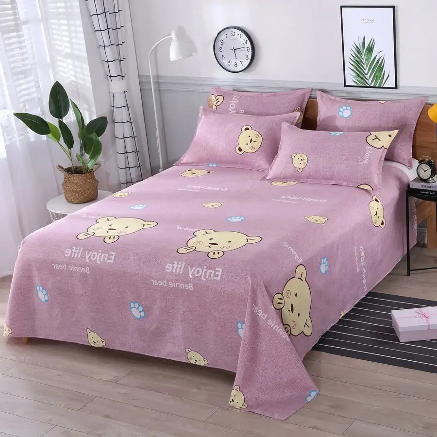 3-Piece Cotton Blend Bed Sheet Set with Pillowcases, Quilted