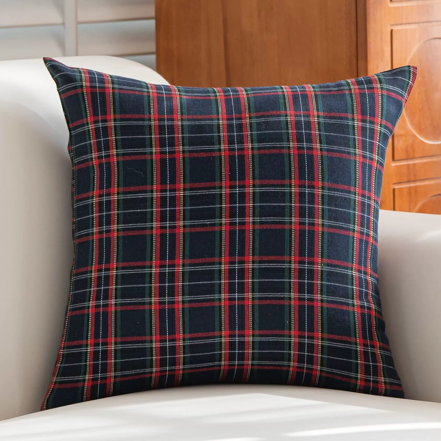 Fall Scottish Tartan Plaid Throw Pillow Covers Set of 2