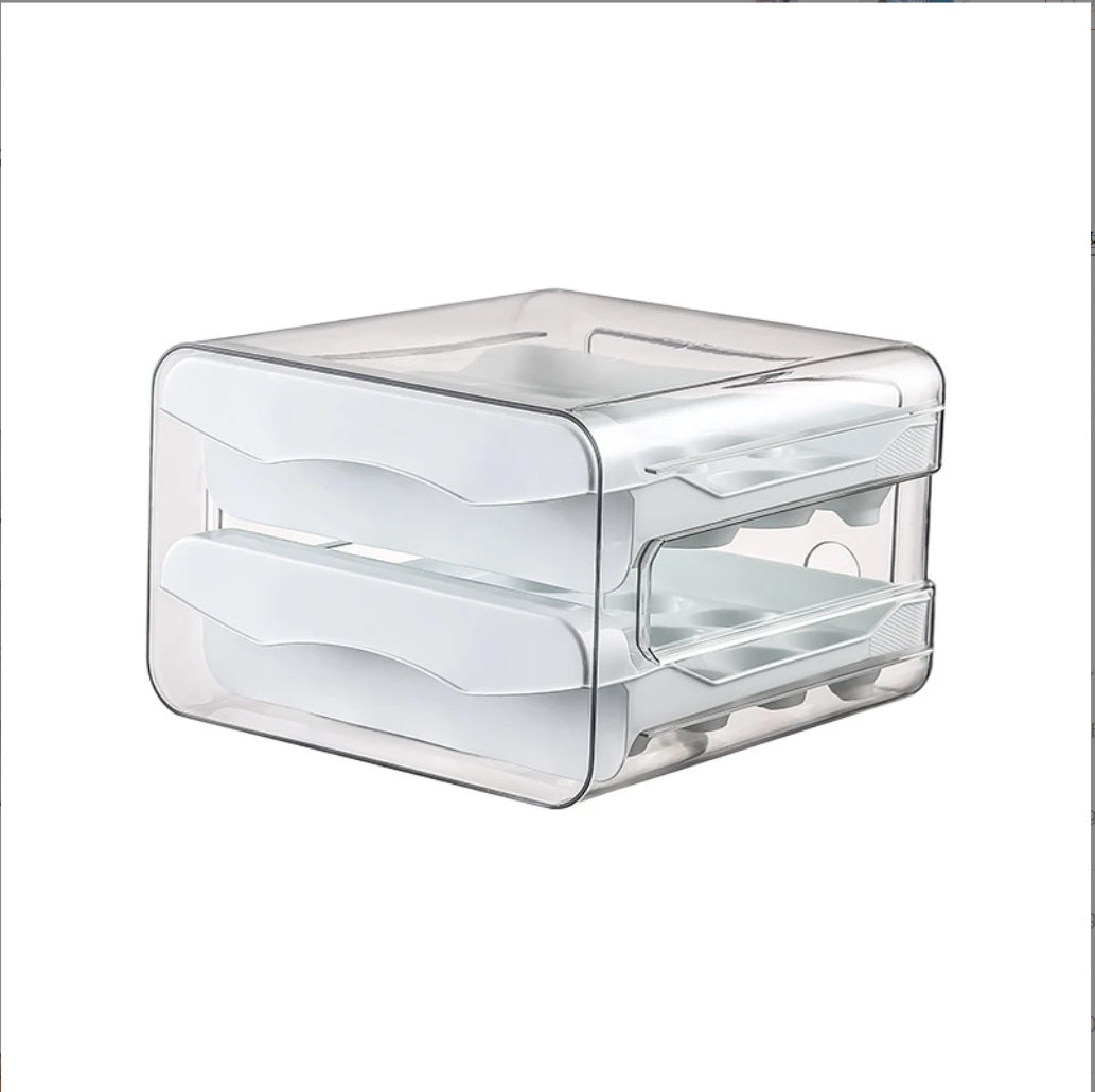 Clear Stackable Plastic Storage Container with 2 Drawers Airtight