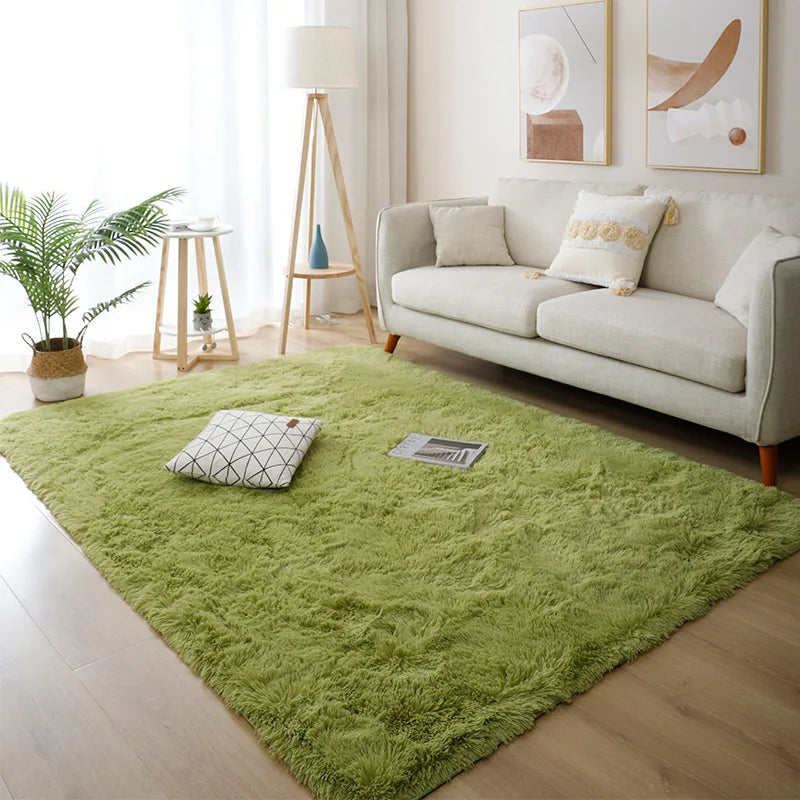 White Fluffy Rug Soft Non-Slip Modern Bedroom & Living Room Carpet