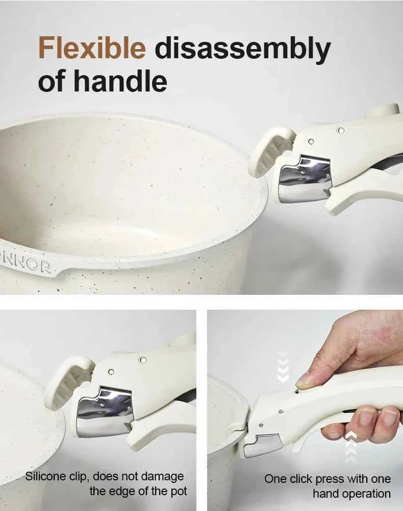 DONNOR Kitchen Pots Set and Pans Cookware Set  Aluminum Pot Set Induction Suitable for Fried Egg Pancakes Safe Non-stick Pot