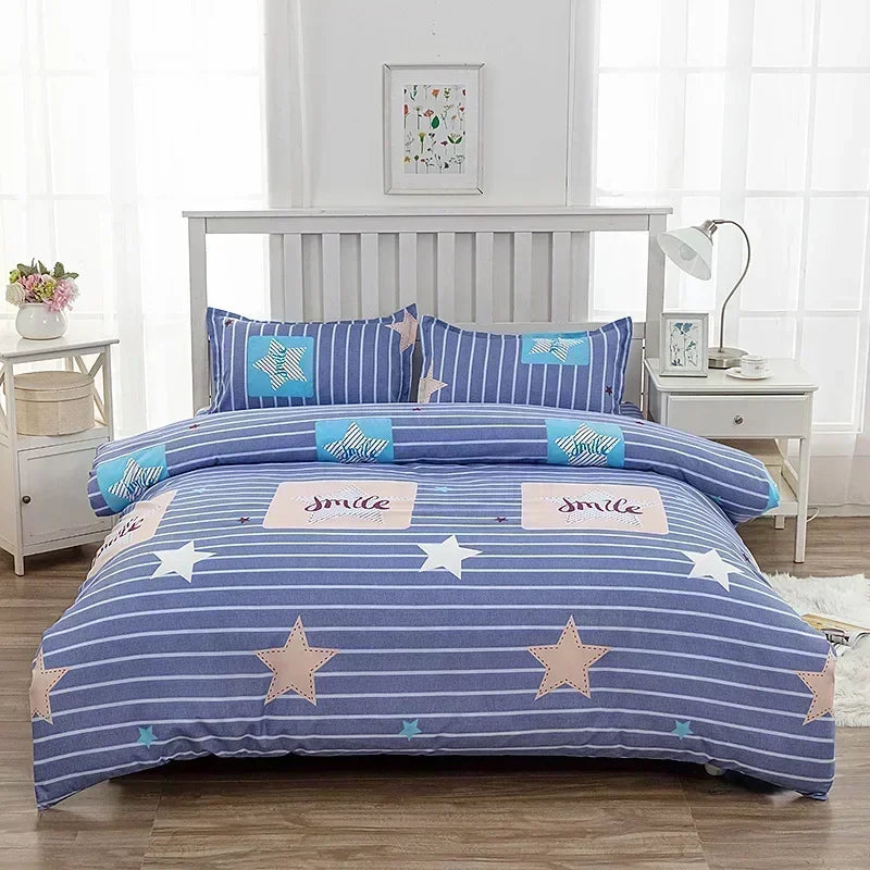 Geometric Printed Bedding Quilt Cover – Soft Breathable Bed Sheet