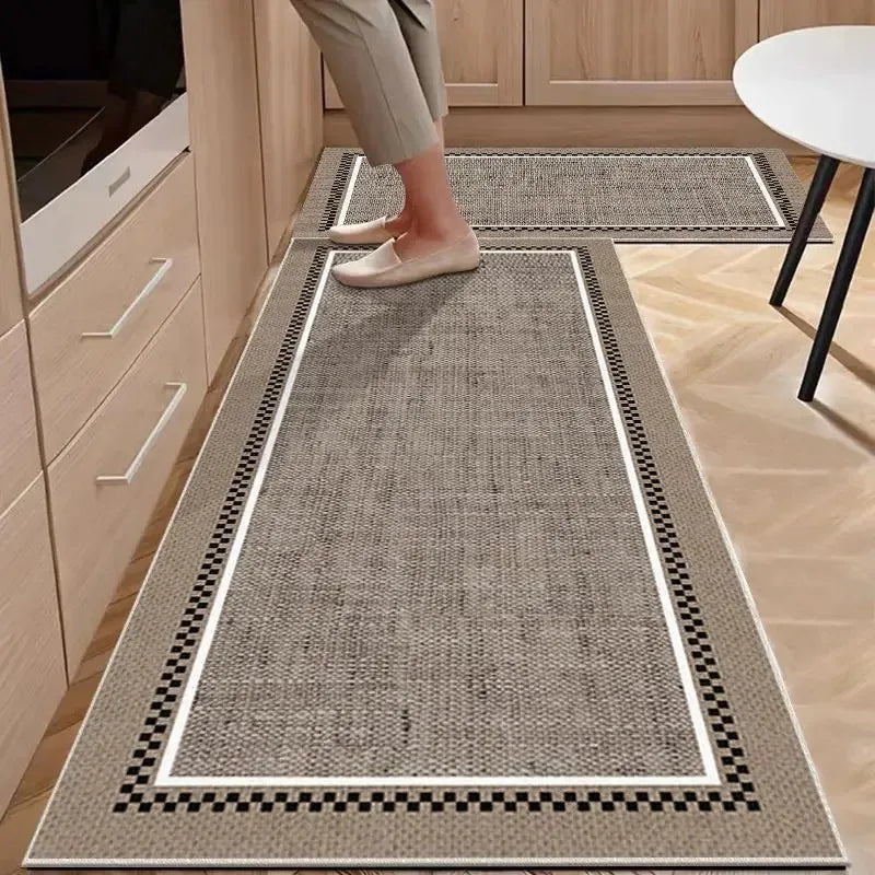 Modern PVC Kitchen Carpet Non-Slip Waterproof Oil-Proof Leather Mat