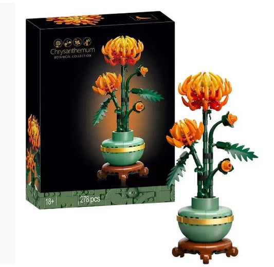 Chrysanthemum model kit with packaging on a white background