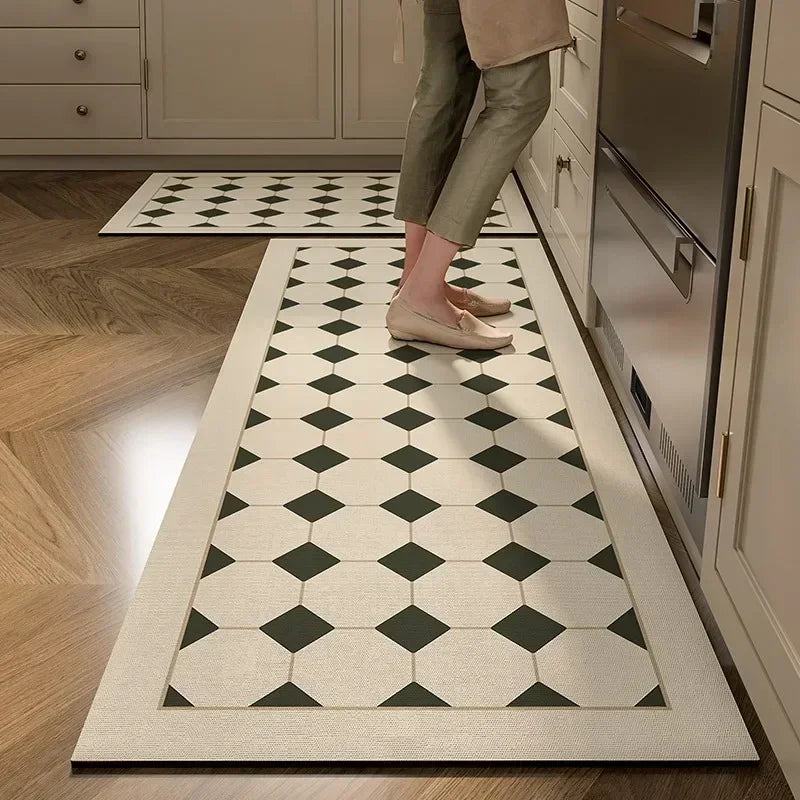 Long PVC Kitchen Rug, Waterproof, Oil-Proof, Non-Slip Floor Mat