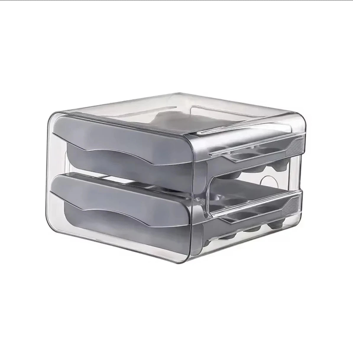Clear Stackable Plastic Storage Container with 2 Drawers Airtight