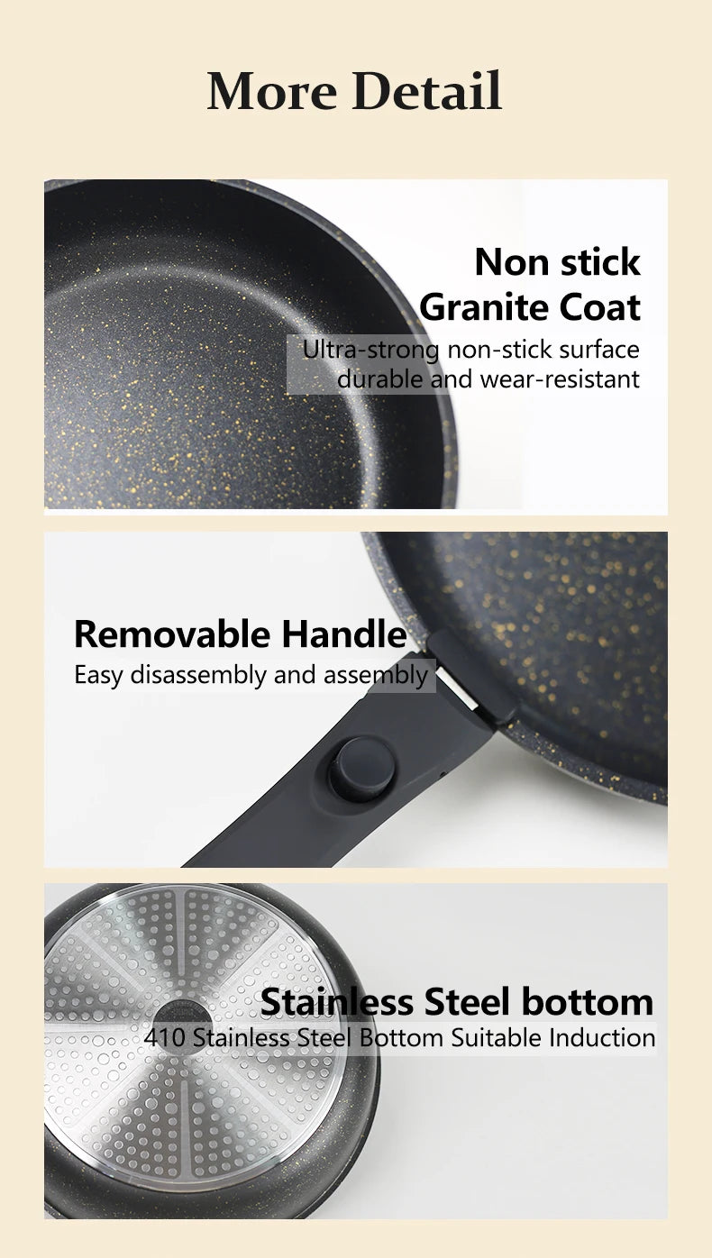 Donnor® 5pcs Aluminum Nonstick Cookware Set with Lids