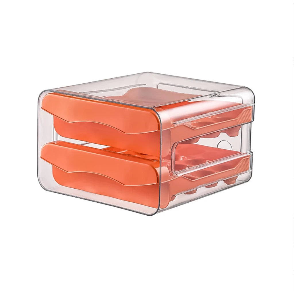 Clear Stackable Plastic Storage Container with 2 Drawers Airtight