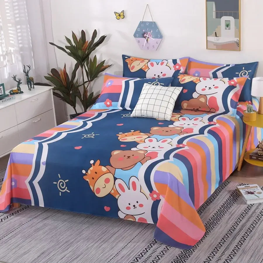 3-Piece Cotton Blend Bed Sheet Set with Pillowcases, Quilted