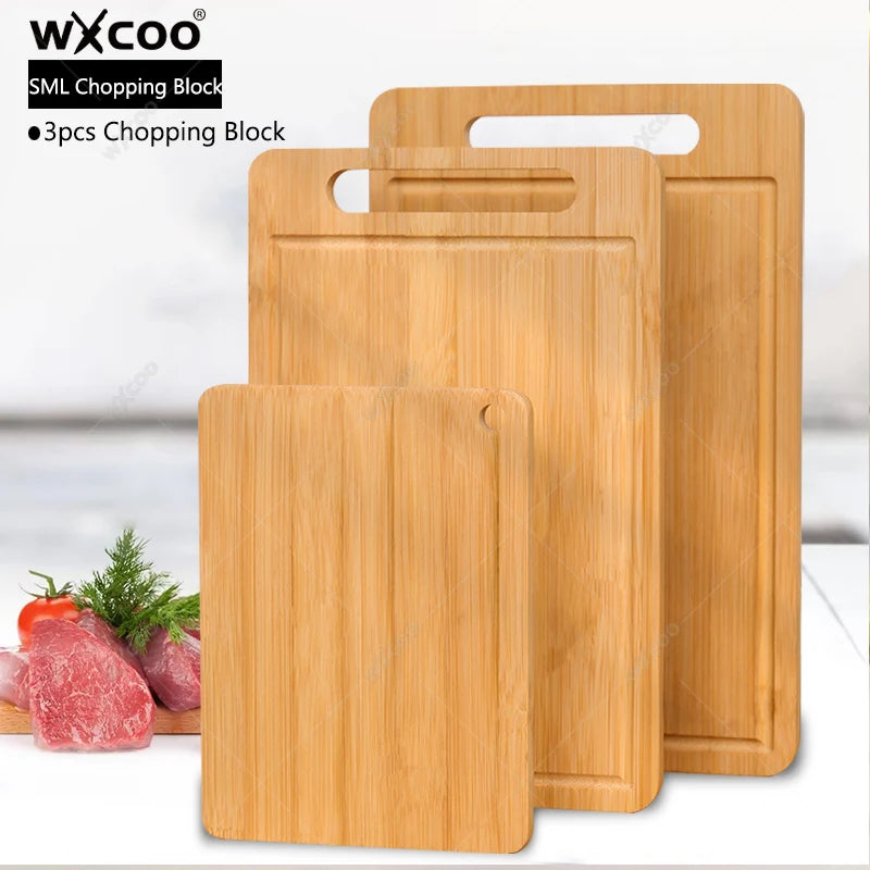 Double-Sided Wooden Chopping Board – Bamboo Kitchen Cutting Board