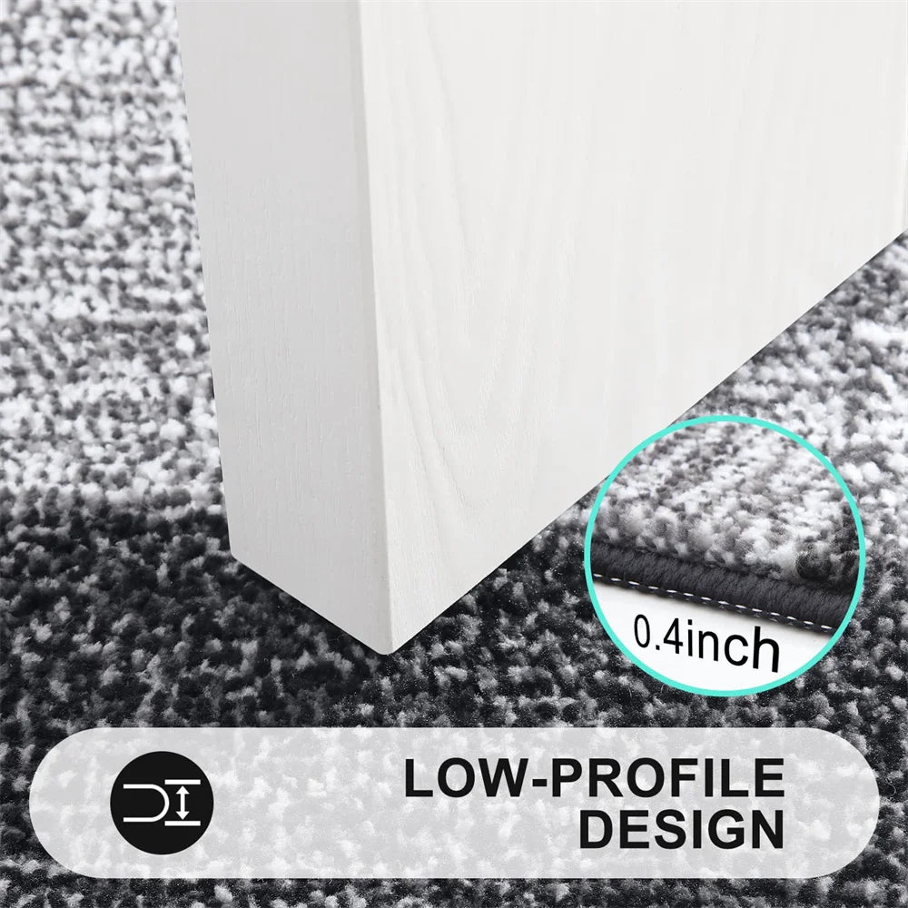 Close-up of a low-profile design strip on a textured surface with text indicating '0.4inch' and 'Low-Profile Design'.