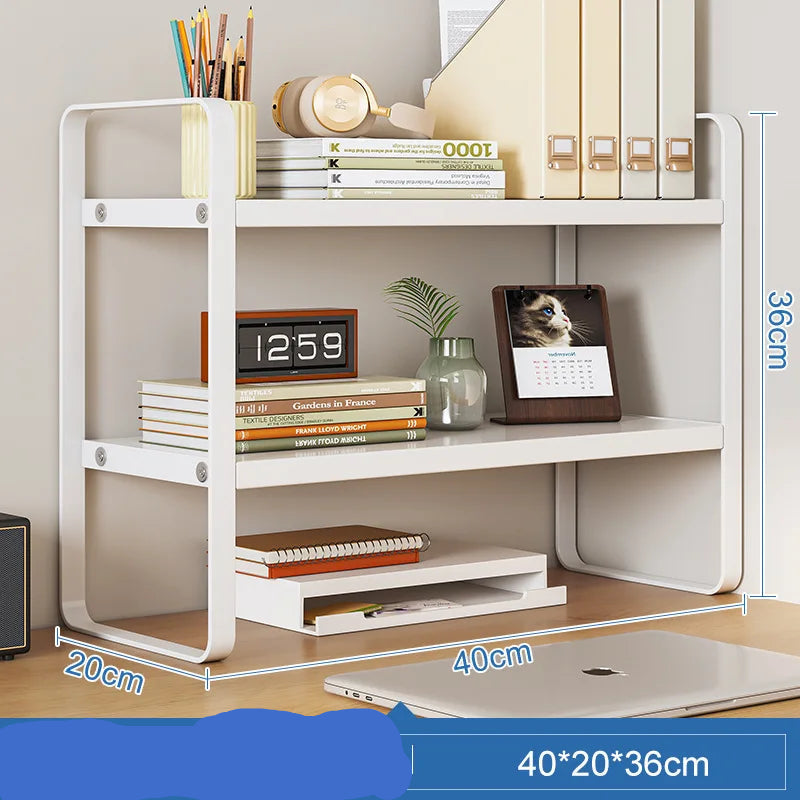 Desktop Iron Art Storage Shelf | Table Bookcase & Organizer