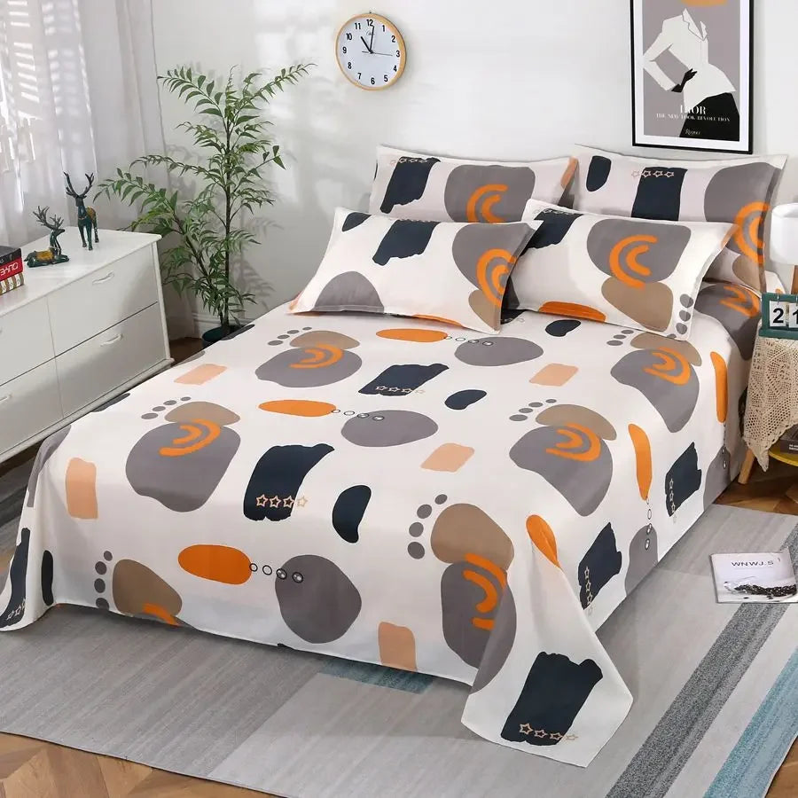 3-Piece Cotton Blend Bed Sheet Set with Pillowcases, Quilted