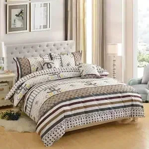 Warm Green Checkered Duvet Cover – Single to Queen, All-Season
