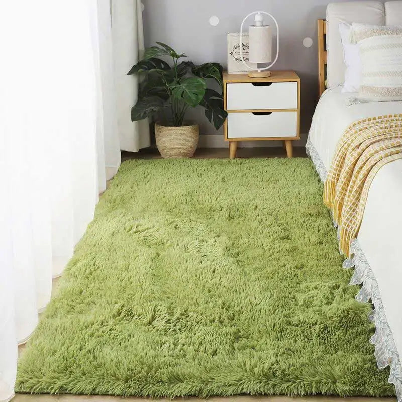 Shag Silk Wool Carpet Non-Slip Plush Rug for Bedroom & Living Room
