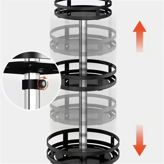 360° Rotating Spice Rack Organizer – 3-Tier Carbon Steel