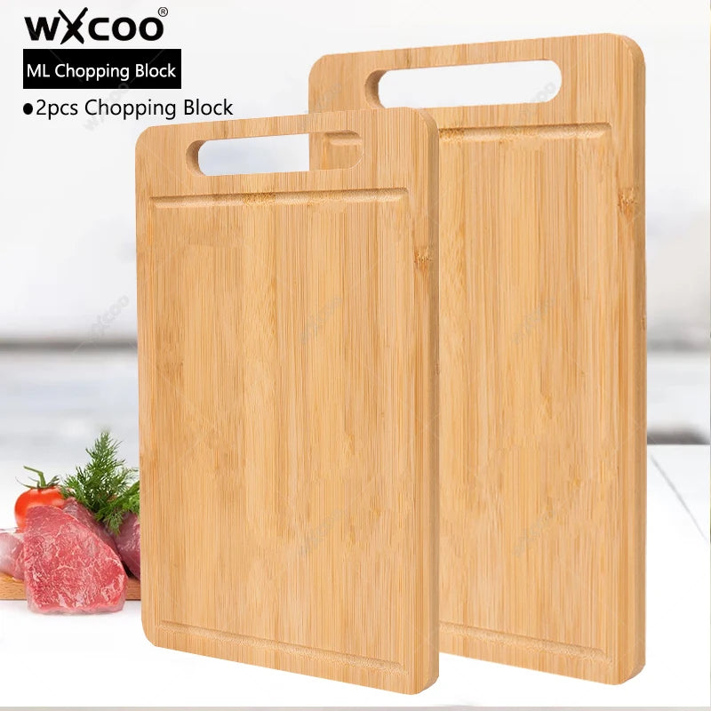 Double-Sided Wooden Chopping Board – Bamboo Kitchen Cutting Board