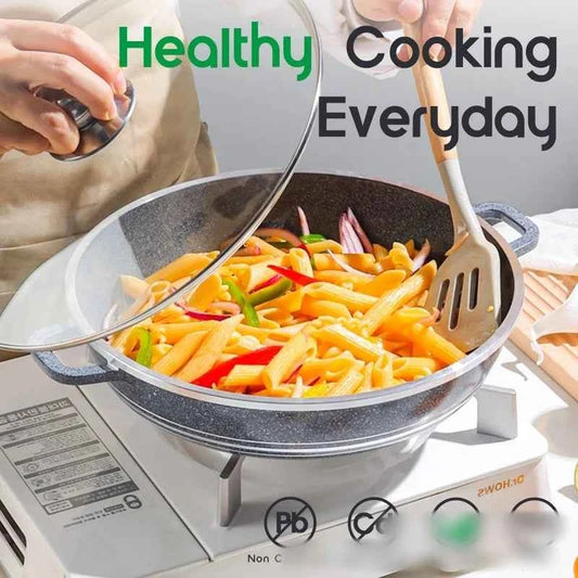 DONNOR 10Pcs Cookware Sets Soup Pot with Glass Lid Aluminum Alloy kitchen Frying Pan Non Stick Pots Sets All Stoves compatible