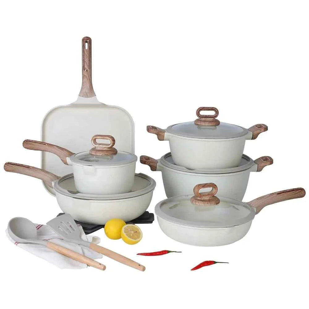 DONNOR Ceramic Cookware Sets Pots and Pans Set Nonstick  Induction Cookware Kitchen Cooking Set with Frying Pans Set