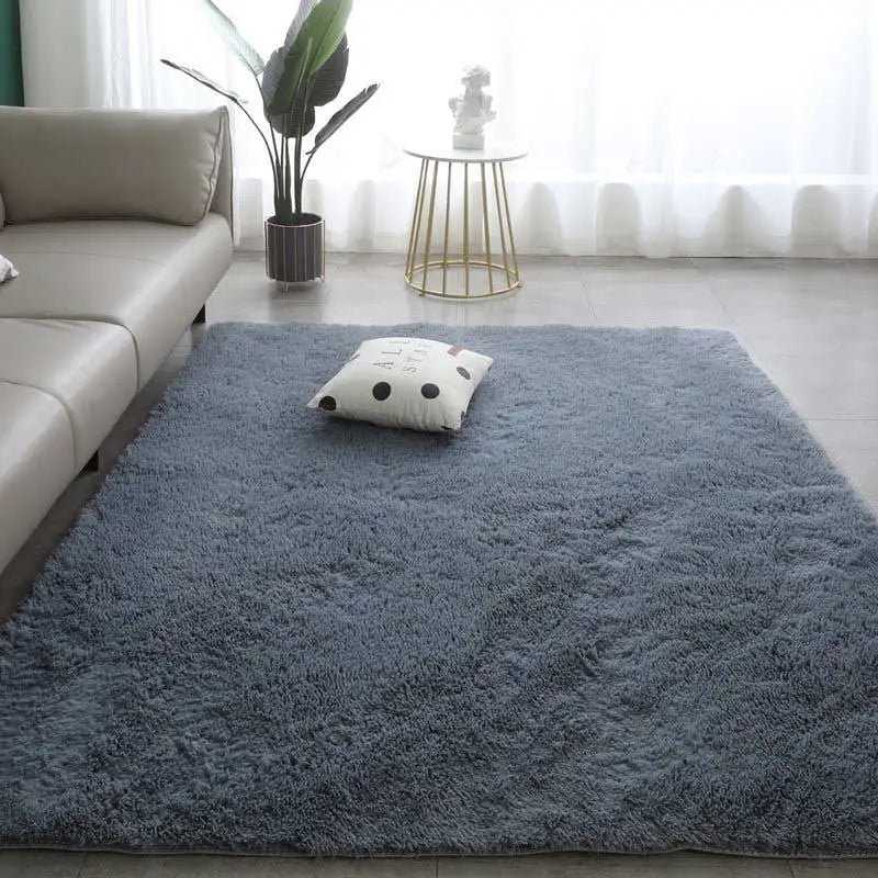 Shag Silk Wool Carpet Non-Slip Plush Rug for Bedroom & Living Room